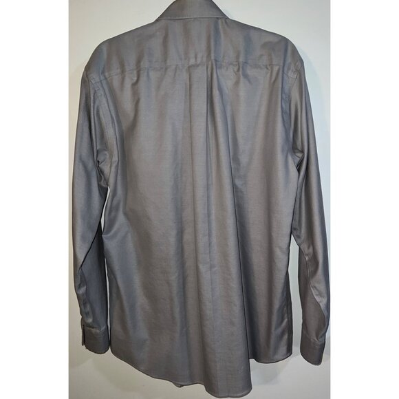 Joseph & Feiss Mens Long Sleeve Button-Down Dress Shirt  16 34/35  Gray - Picture 2 of 3